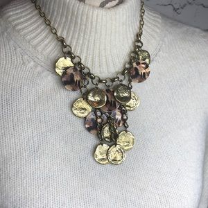 Vintage Gold and Animal Print Necklace